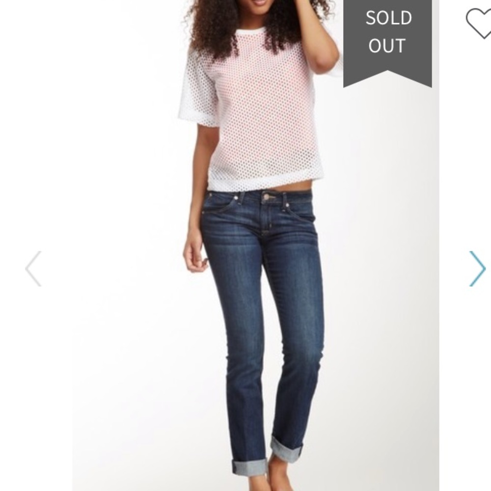 Hudson Crop Straight Cuffed Jeans